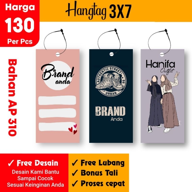 

HANG TAG BAJU 3x7 ( FREE DESIGN ) - Label Baju - Cetak Hangtag Baju - Label hang tag