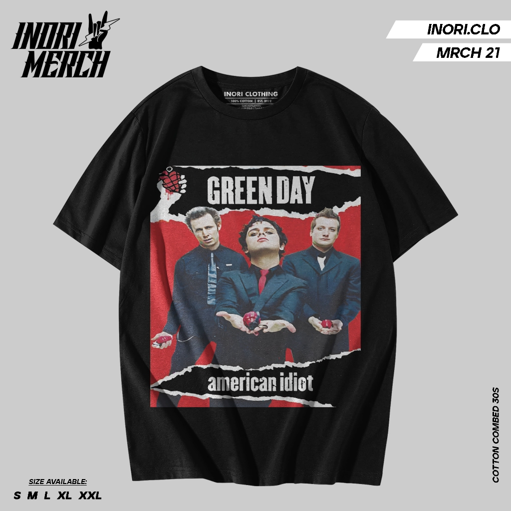 Inori Kaos Band Vintage Green Day Unisex