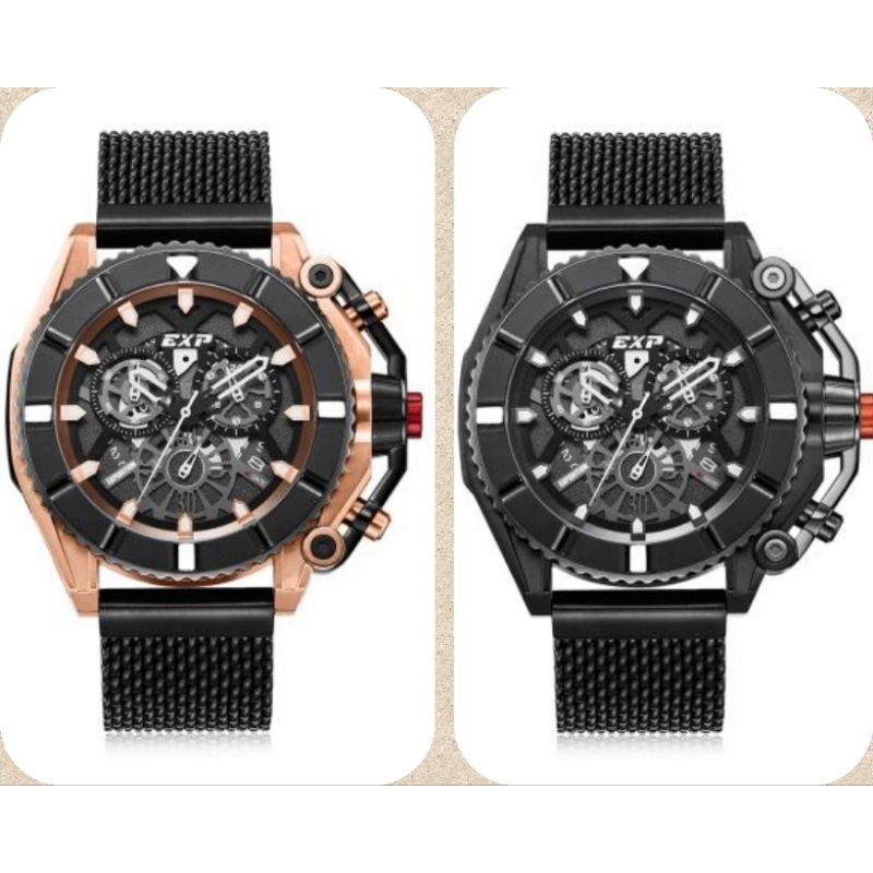 Jam Tangan Pria Expedition (EXP) 3009 EXP3009 EXP 3009 E3009 Tali Besi / Stainless steel