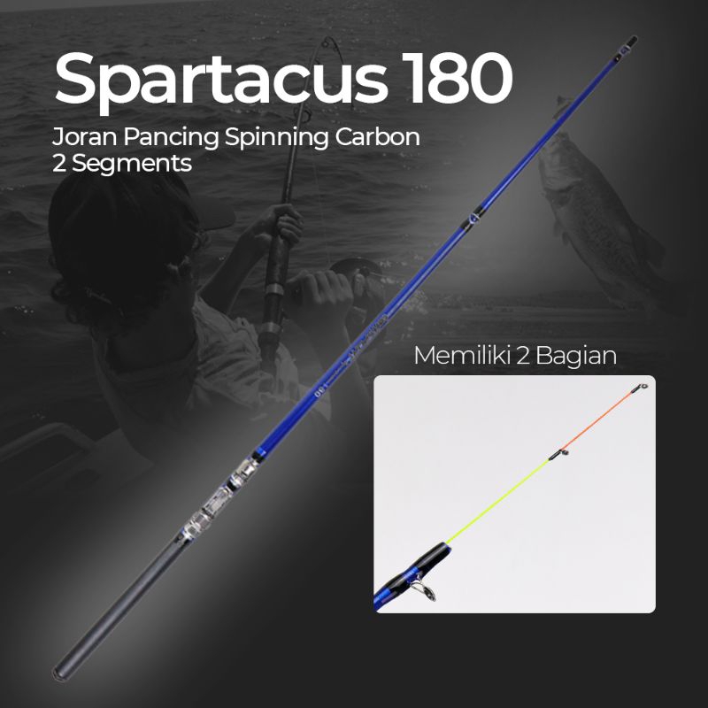 TAFFSPORT SPARTACUS 180 JORAN PANCING SPINING CARBON 2 SEGMENTS 1.8M