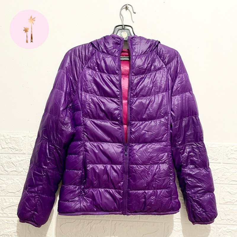 Jaket Bulu Angsa Uniqlo Ultralight Down Hoodie Purple Jacket Wanita
