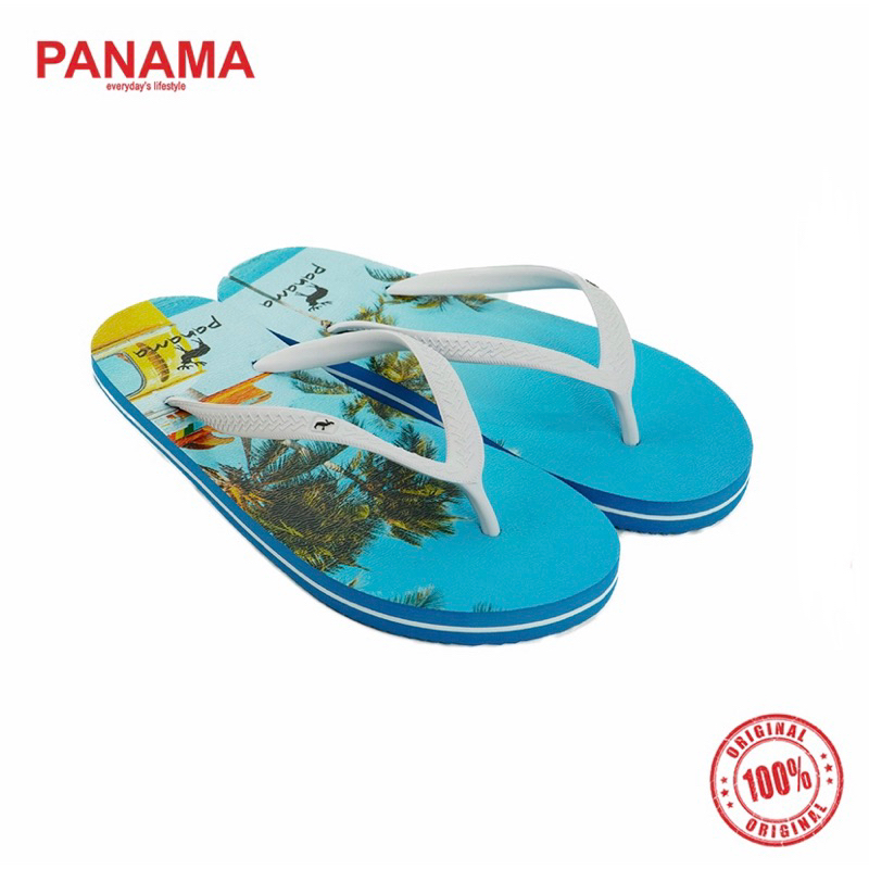 Sandal Panama Ocean men blue white sandal jepit cowok sandal jepit panama