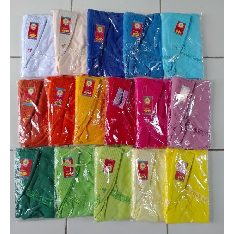 Jilbab sekolah anak paud TK size S / jilbab robbani kw warna peach Salem biru muda biru tua langit h