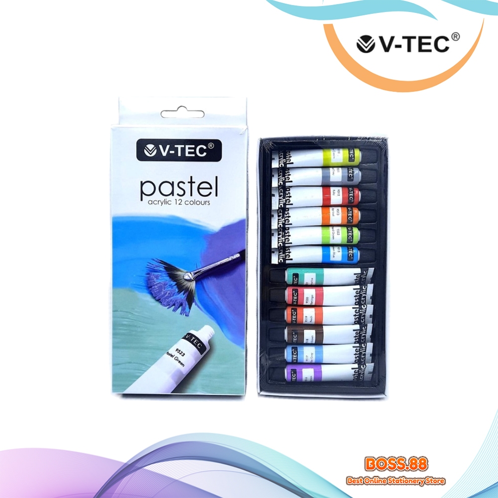 

ACRYLIC PAINT / CAT ACRYLIC 12 WARNA 6 ML V-TEC PA-612 PASTEL (1 SET)