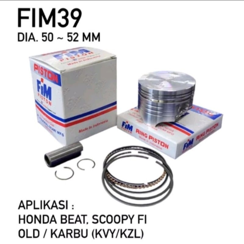 PISTON KIT FIM FIM39 HONDA BEAT / BEAT FI / SCOOPY FI / SCOOPY KARBU ( KZL / KVY / K25 ) ( STD / 025