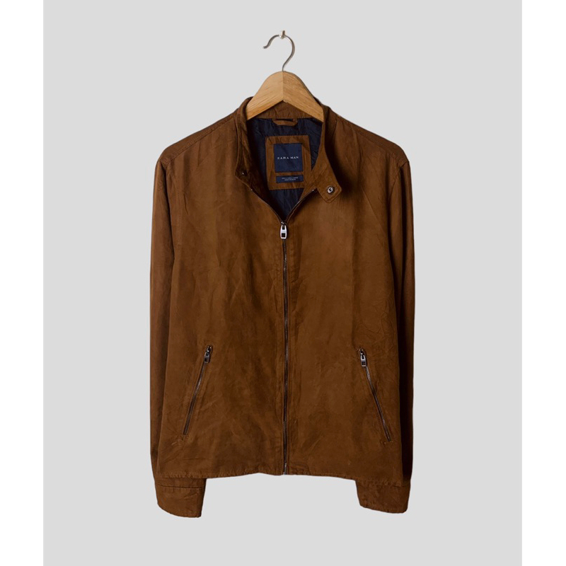 ZARA MAN FAUX SUEDE LEATHER JACKET