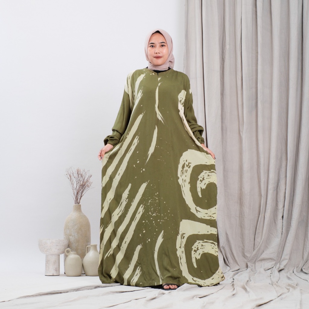 Rifina Kanaya Dress Rayon Premium Gamis Daily Simple Elegan-2