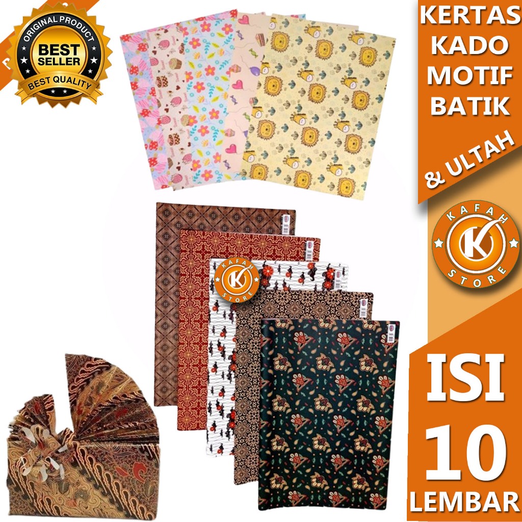 

KERTAS KADO, BUNGKUS KADO MOTIF BATIK DAN ULANG TAHUN 10 LEMBAR kafah store