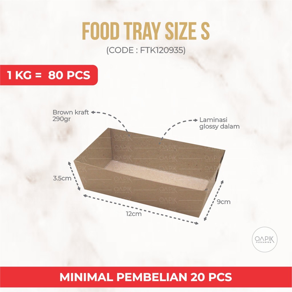 

FOOD TRAY S, Kemasan Makanan, Packaging Makanan, Dus Makanan, Dus Snack, Dus Kue