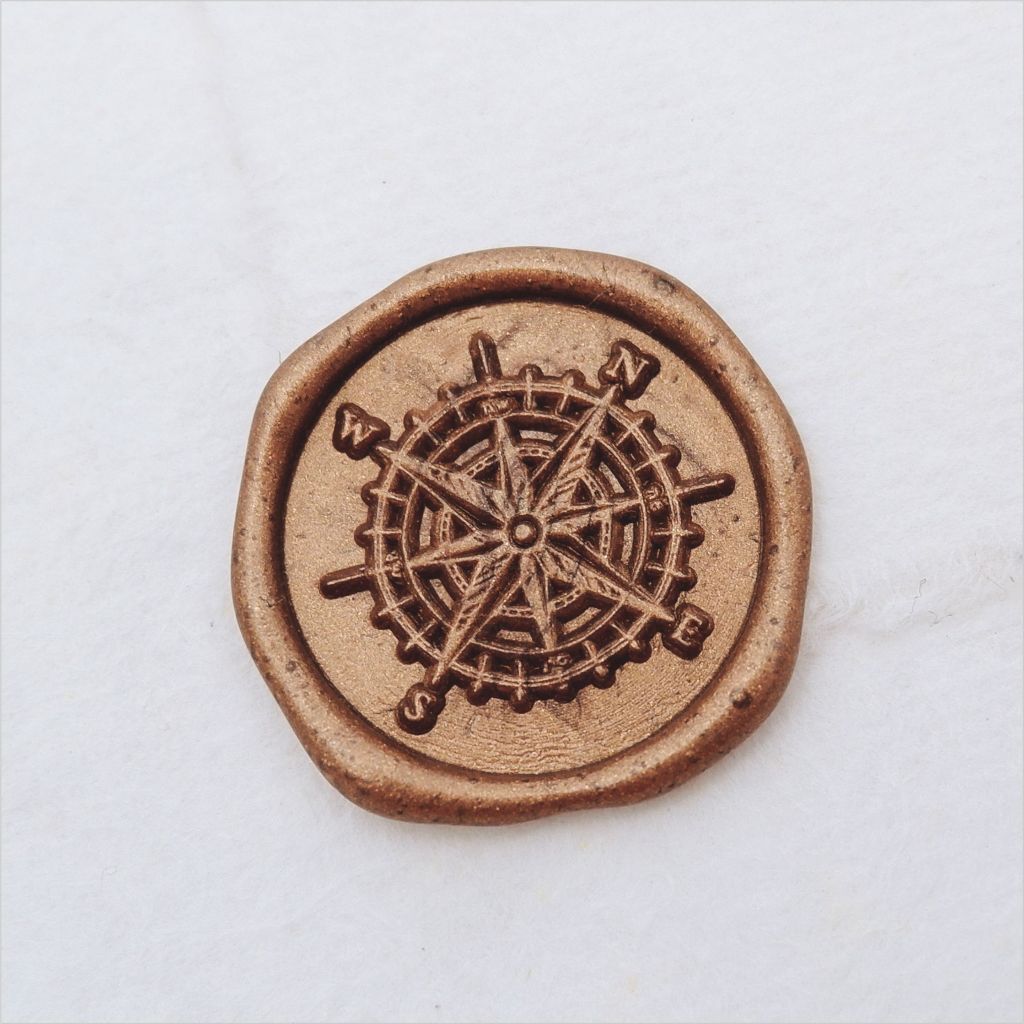 

Compass Wax Seal Coin siap pakai / lilin segel undangan / sticker vintage bentuk kompas