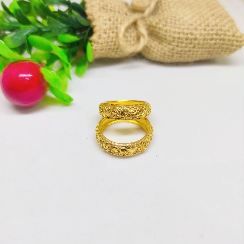 cincin ukir Bali gold plattid