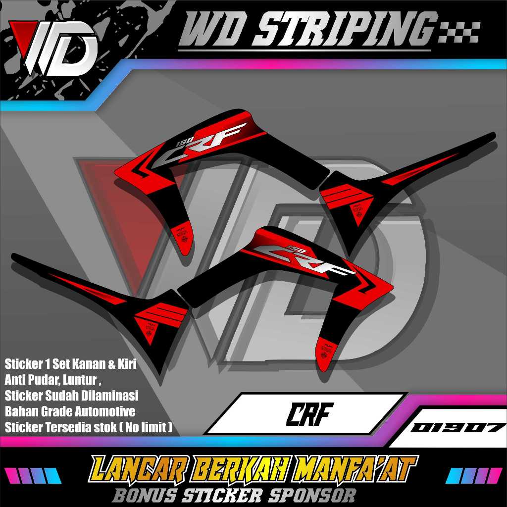 01907 striping ori variasi crf 150L striping variasi crf stiker crf minimalis