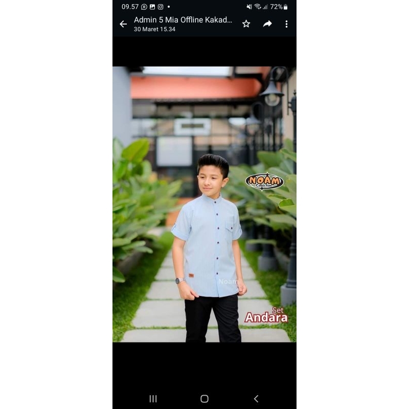 ANDARA setelan koko anak cowo .setelan kaos oneset kemja