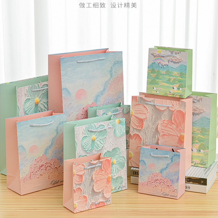 

Paperbag Birthday OIL PAINTING 3D DESIGN Thank You - Shopping Bag - Paper bag Parfum Fashion Ulang Tahun