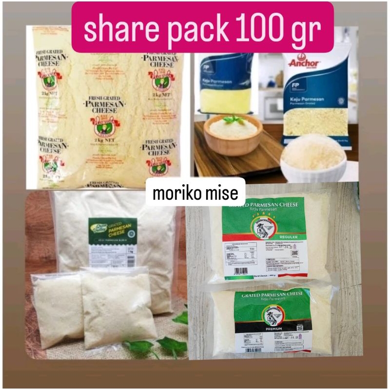 

[ 100 gr ] keju PARMESAN grated green valley INDOCHEESE / anchor parmesan cheese grated floridia parmigiano reggiano / parmesan block grated cheese parut