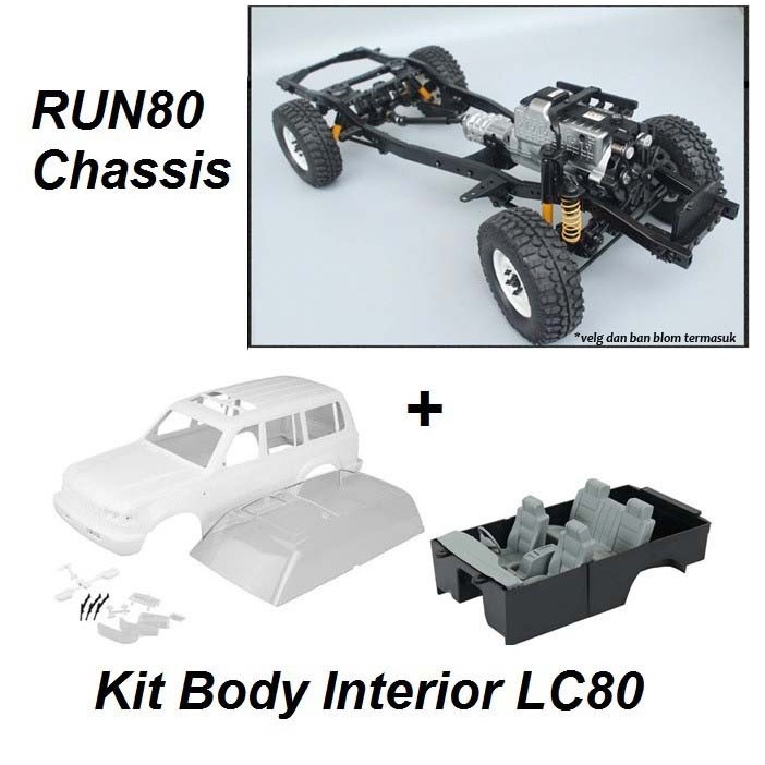 RCRUN Run80 Land Cruiser Toyota LC80 Kit Adjustable Wheelbase RC Car I