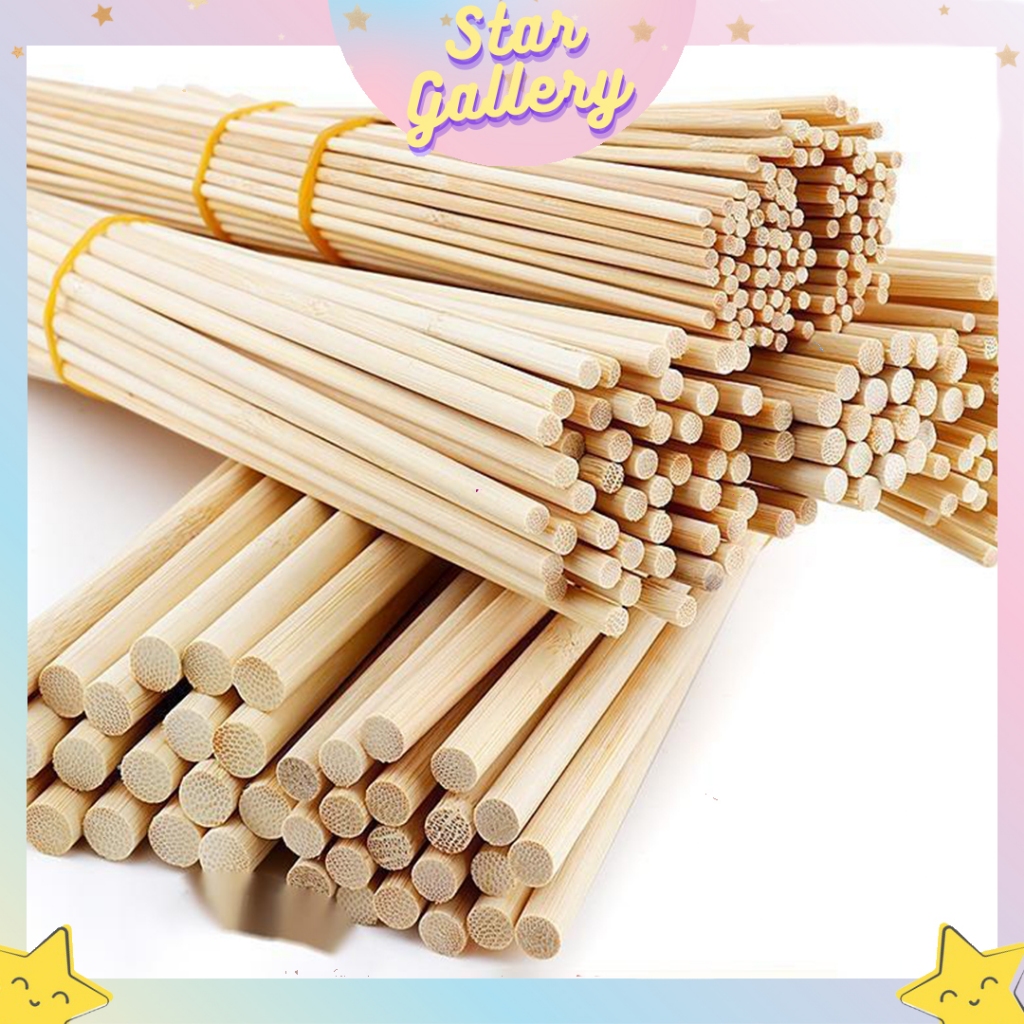 Dowel Kayu Ramin 6mm Stik Kayu Bulat Buket Bunga Dowel Stik Kayu KB53