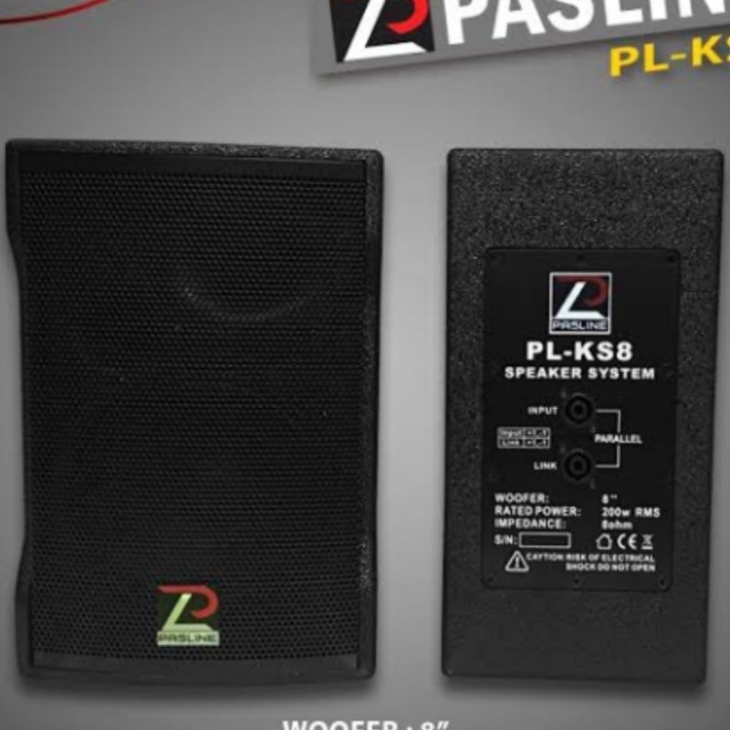 SPEAKER PASIF PASLINE PL-KS8 SPEAKER FULLRANGE 8 INCH ORIGINAL HARGA SEPASANG