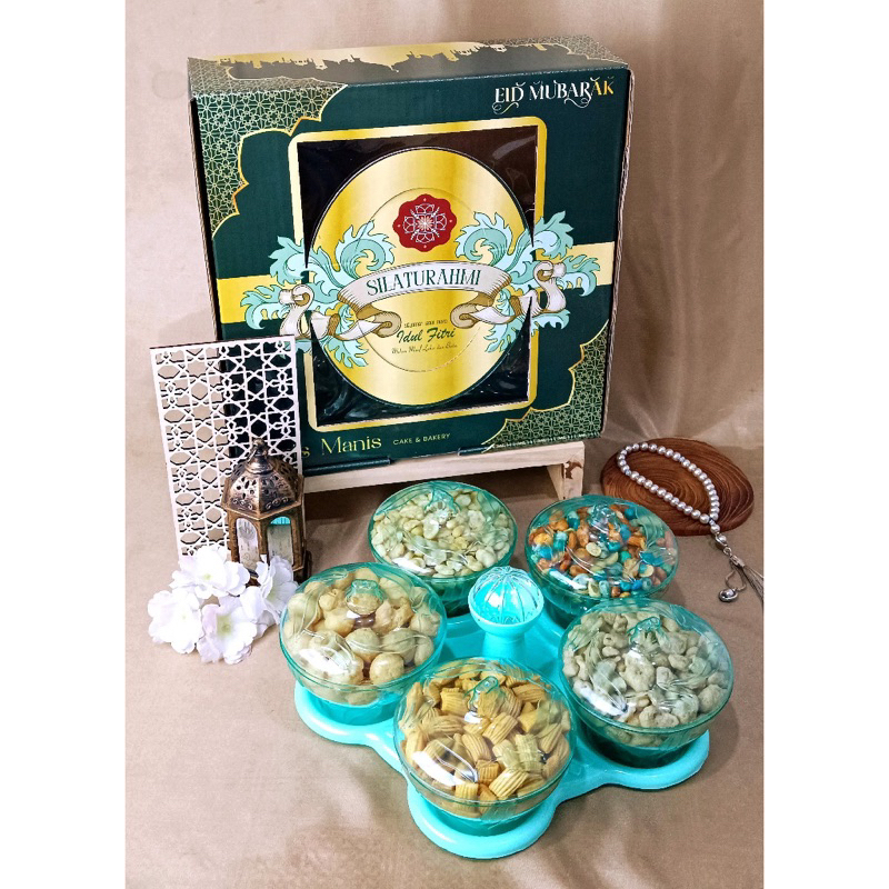 

Parcel Lebaran isi kacang campur free Nampan 2in1 Toples Silaturahmi