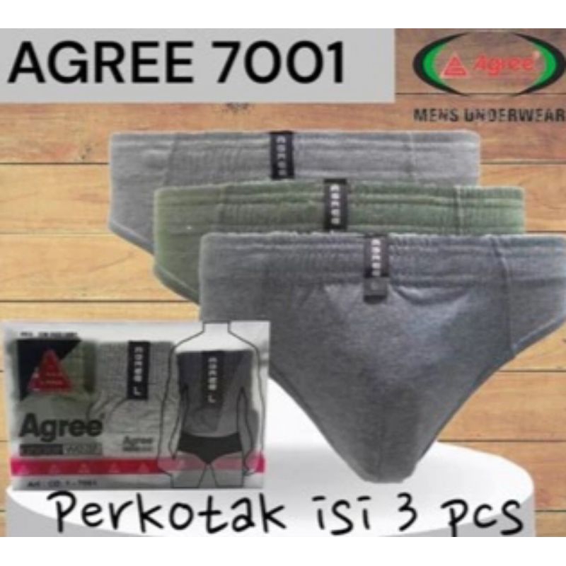 PAKAIAN CELANA DALAM CD PRIA DEWASA REMAJA AGREE KOTAK TRANSPARAN ISI 3 WARNA GELAP M