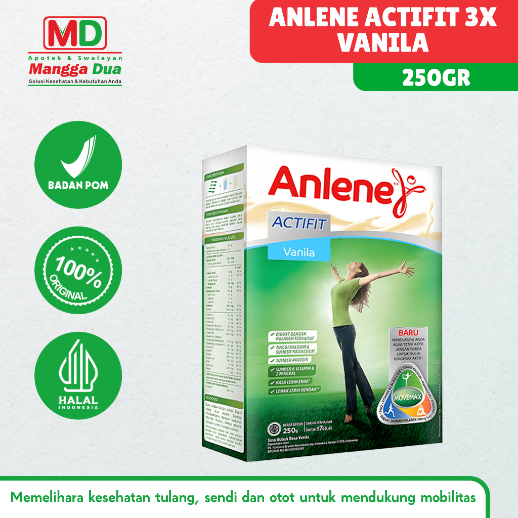 

Anlene Actifit Rasa Vanilla Isi 250g