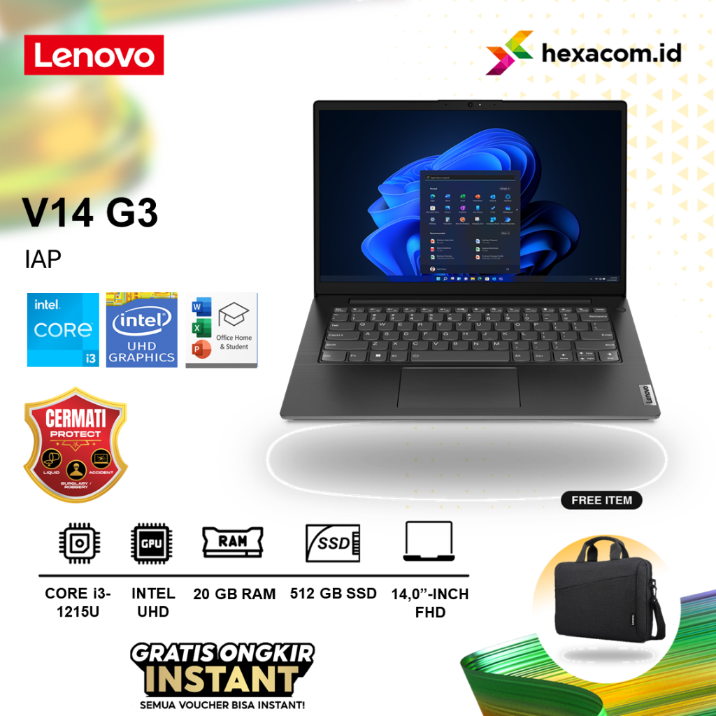 Laptop Lenovo V14 G3 Core i3 1215U 20Gb 512Gb SSD 14 inch Windows 11