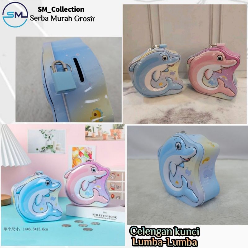 Celengan Karakter/Celengan Anak/Celengan Kunci Lumba-Lumba
