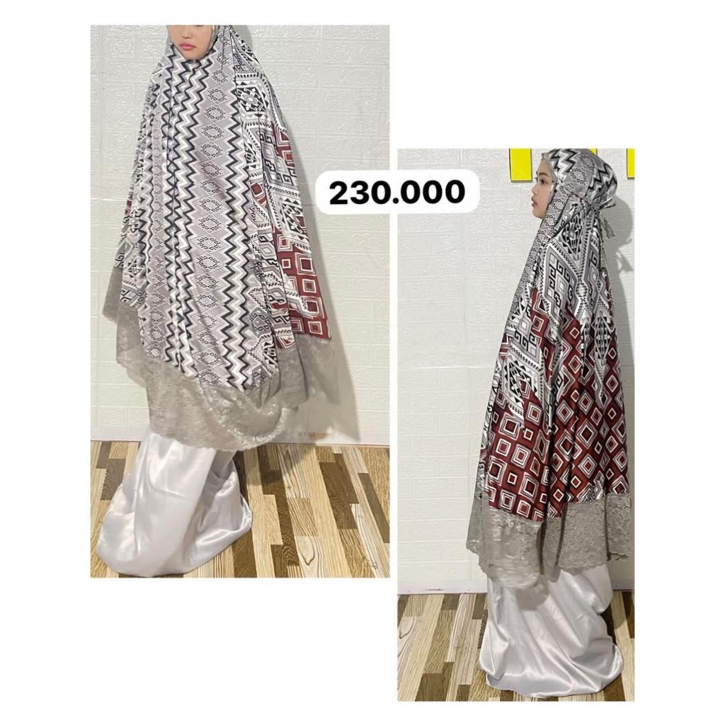 Mukena Dewasa  Luxury 2IN1 Premium Printing Renda Mewah