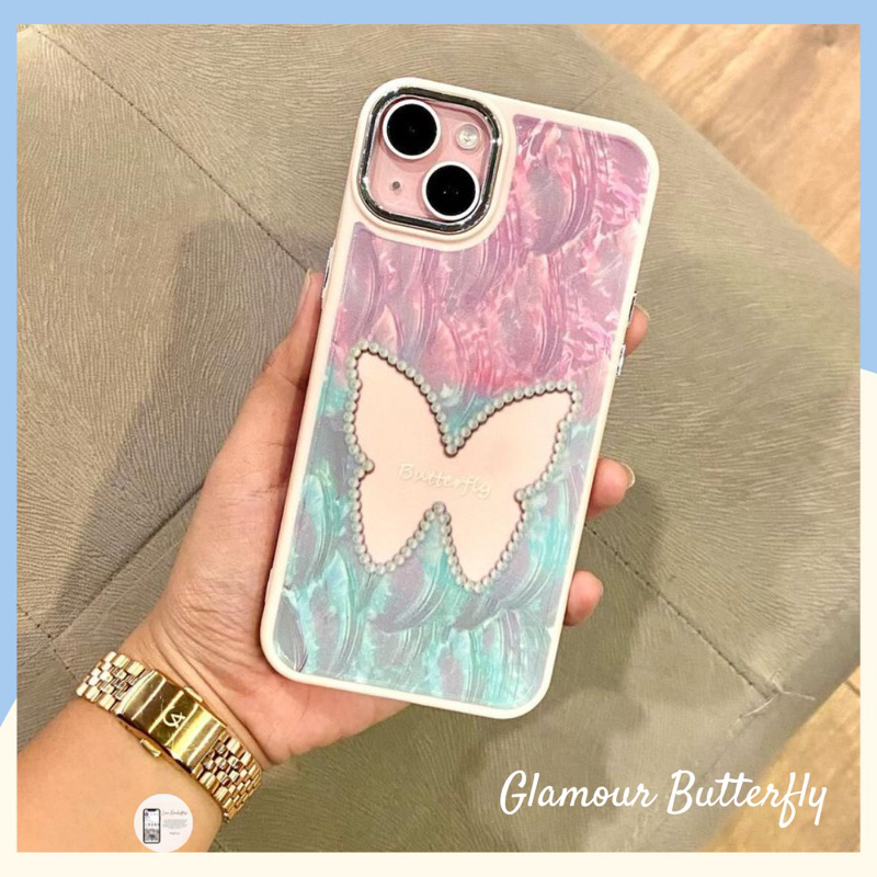 BUTTERFLY GLAMOUR CASE MEWAH GRADASI PINK 7+ X XR XSMAX 11 PROMAX 12 PEOMAX 13 14 15 PROMx