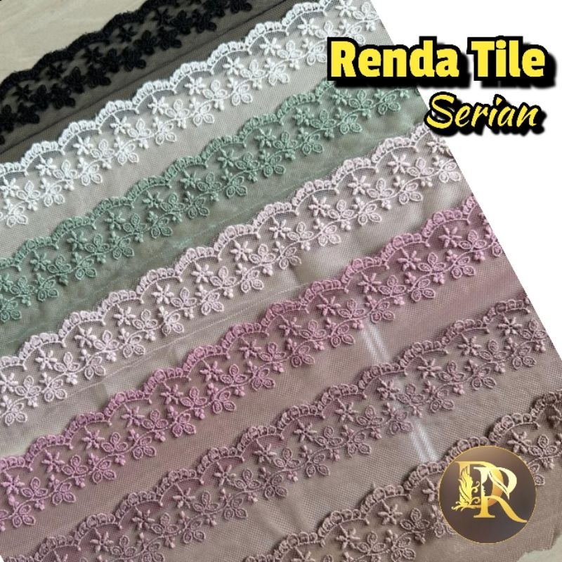 renda tile/tulle, renda tile lebar panjang 15yard