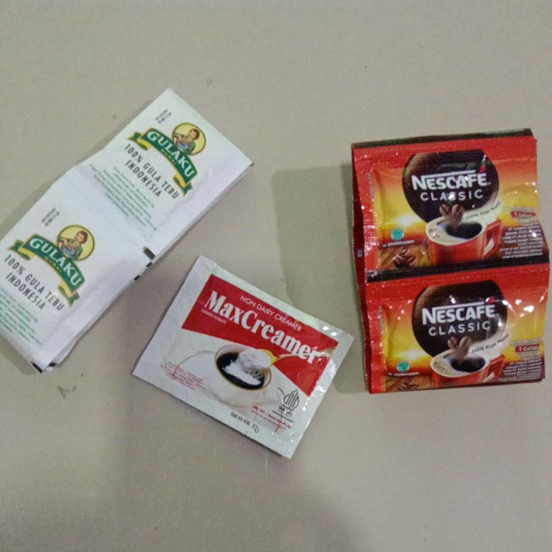 

[PAKET 10 Sachet ] Nescafe Classic@10x2g+MaxCreamer@10x3g+Gulaku@10x8g.ed.2026