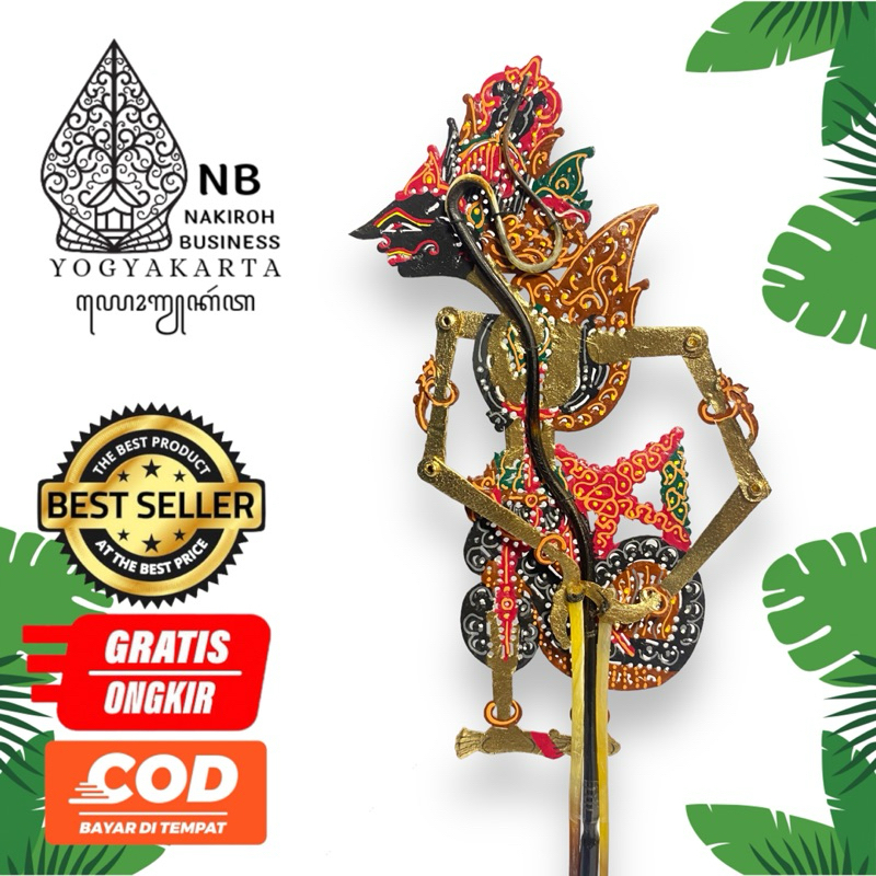 NAKIROHBUSINESS Wayang Kulit Alusan Krisna Kresna Super Halus Mini Ukuran 17cm