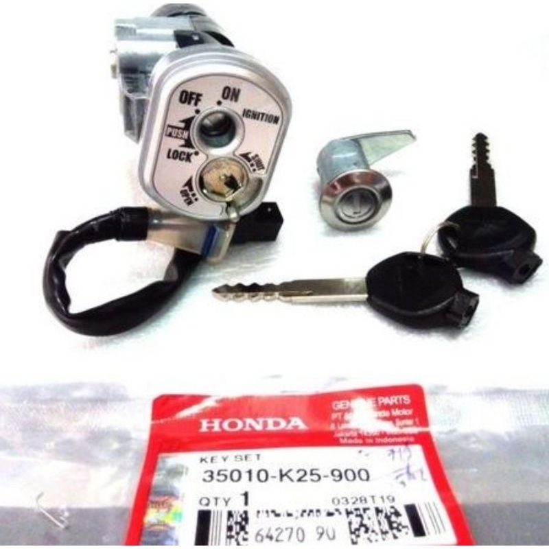 35010-K25-900 HGP AHM 100% ORIGINAL KUNCI KONTAK KEY SET ASSY BEAT FI (CBS) 2012-2014 ORI AHM 35010K