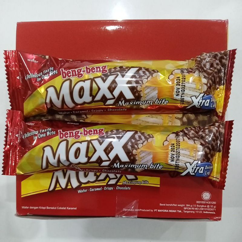 

Beng Beng Maxx Wafer dengan Krispi Bersalut Cokelat Karamel 32 gram