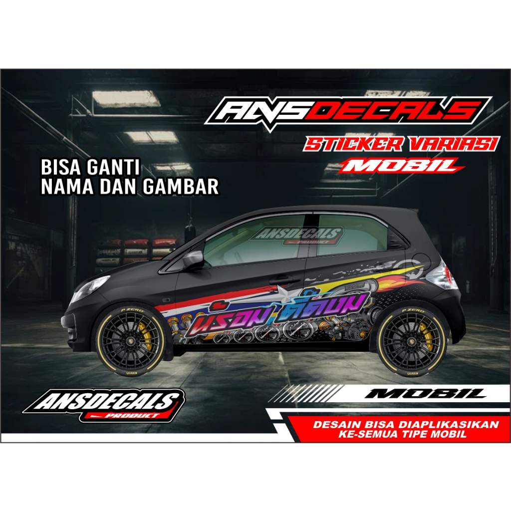 STICKER MOBIL JAZZ, BRIO | DECAL STICKER MOBIL STIKER JAZZ, BRIO, AGYA, YARIS FREE REQUEST STIKER AN