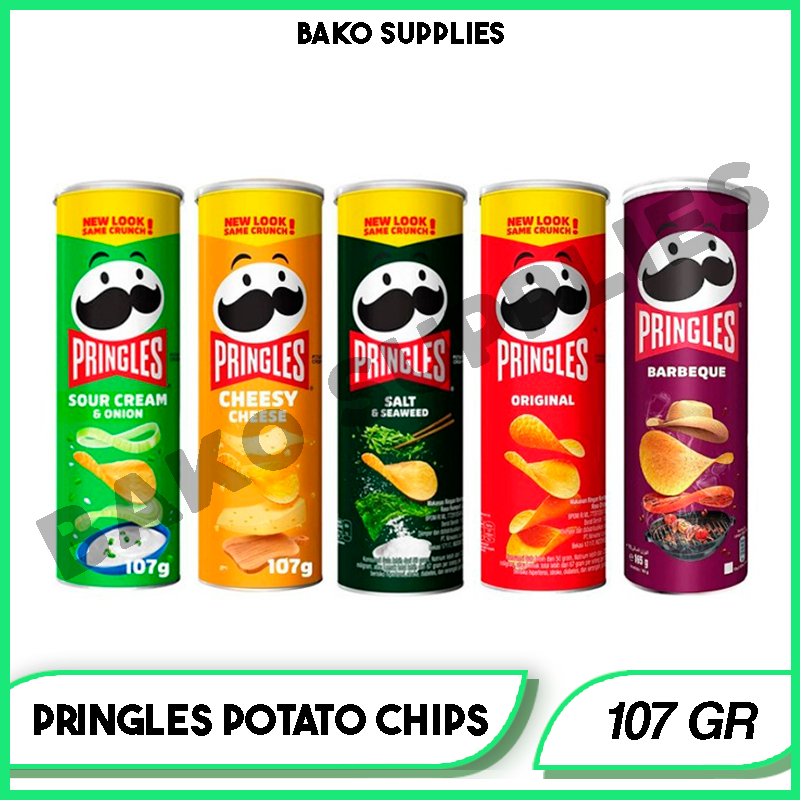 

PRINGLES POTATO CHIPS 107 GRAM | KRIPIK KENTANG PRINGLES CHEESE / ORIGINAL / SAUCY BBQ / SOURCREAM & ONION / SALT & SEAWEED