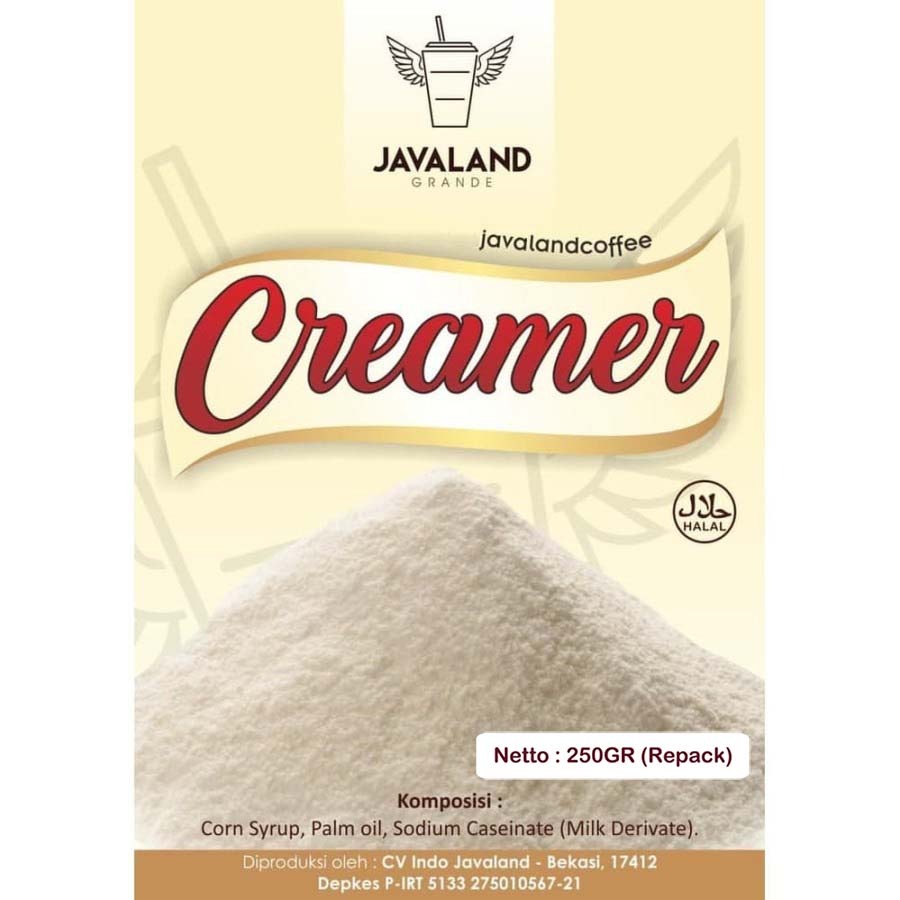 

Javaland Creamer Reguler Kemasan Repack 250gr / 250 Gram