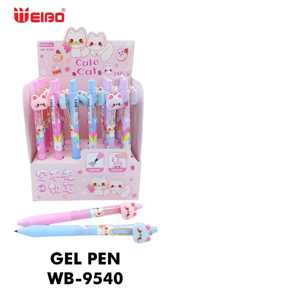 

PULPEN GEL 0.5MM TINTA HITAM KARAKTER KUCING FYM WEIBO PENCIL ETERNAL TYPE WB-9540 CAT