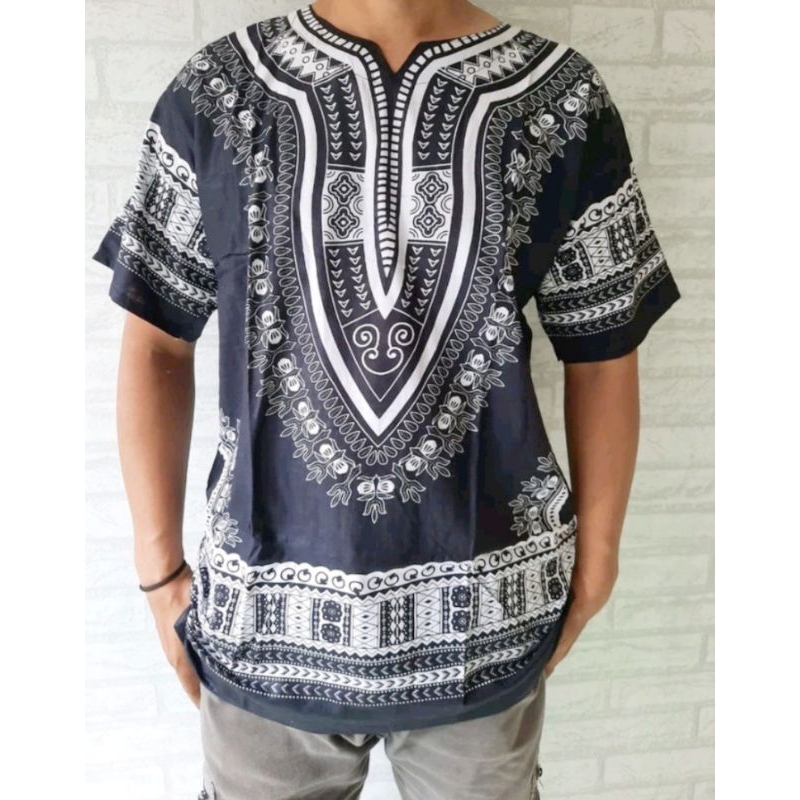 KAOS ETNIK BARONG TERLARIS JOGJA MALIOBORO BOHEMIAN  DASHIKI PUTIH | KAOS RYON | KAOS MOTIF UJE| KAO