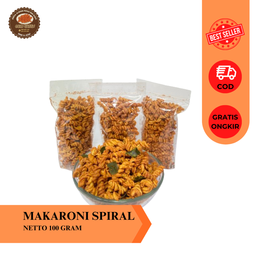 

Makaroni Spiral 100 gram Pedas Daun Jeruk /Cemilan /Makaroni /Makaroni Pedas /Jajanan Viral