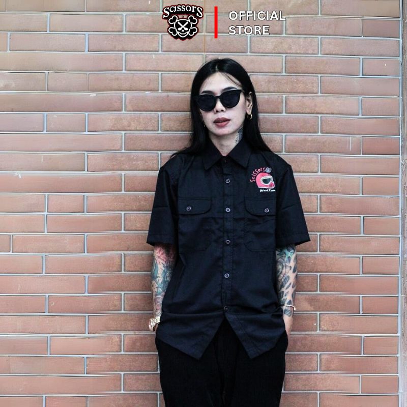 Kemeja Sc Cycle Black Unisex ( Scissors Apparel )
