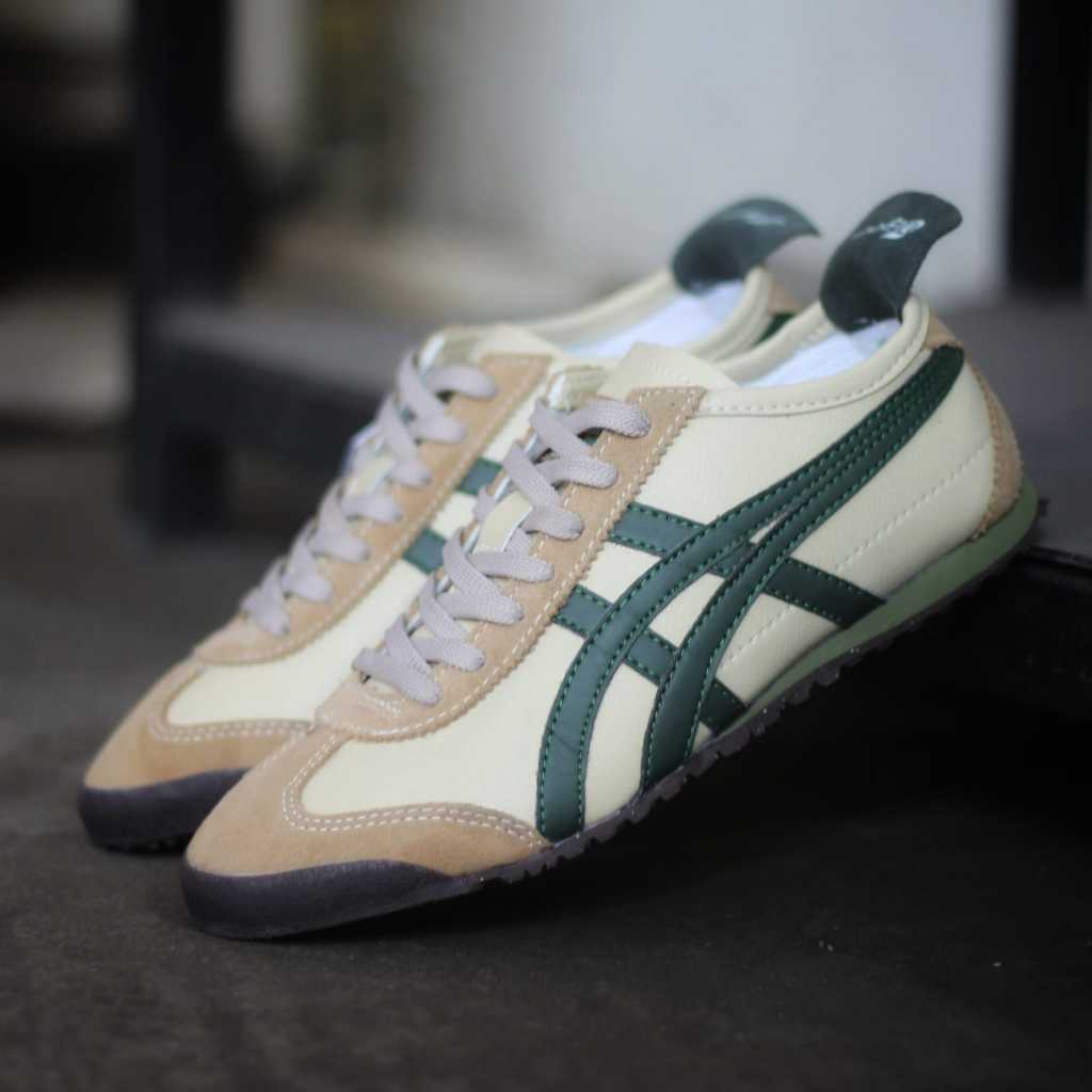 Onitsuka Tiger Mexico 66 Beige Grass Green (PU Series) • Upper PU Leather + Suede Leather,