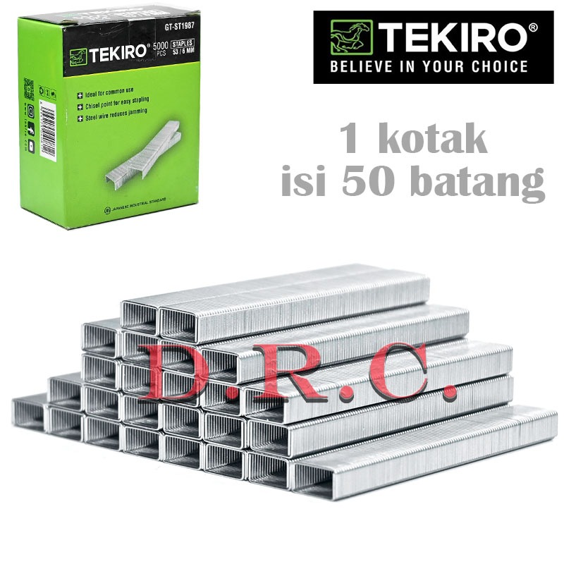 

Isi / Refill staples Jok Motor ,Kayu,Spanduk 53/6 Tekiro Japan isi gun tacker 6mm