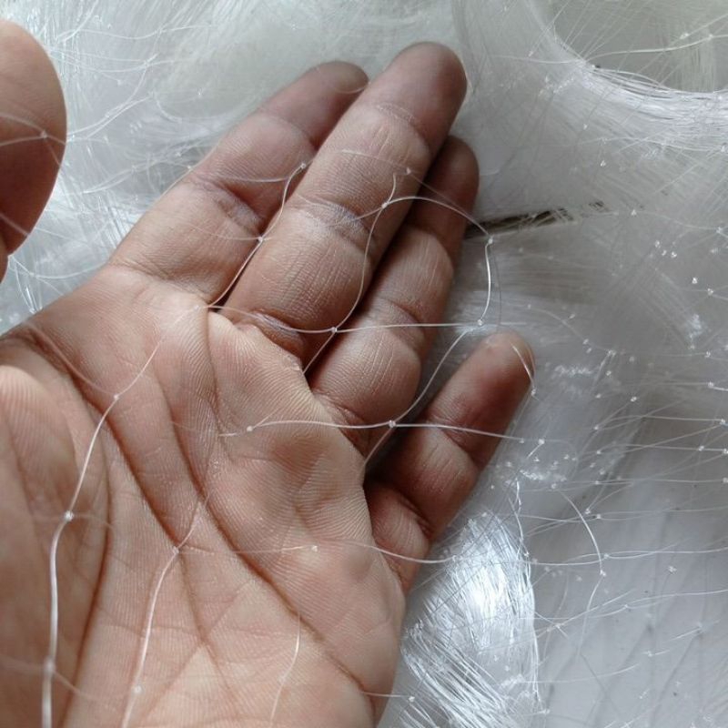 jaring pancing ikan  BAHAN JARING PANCING BOMNET SENAR 0.20 LUBANG 1¾ INCH/ 2 JARI JARING IKAN JARIN