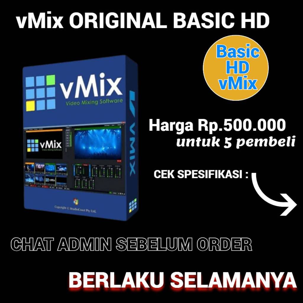 vMix (ORIGINAL LICENSI BASIC HD) Jago Editing Pakai vMix