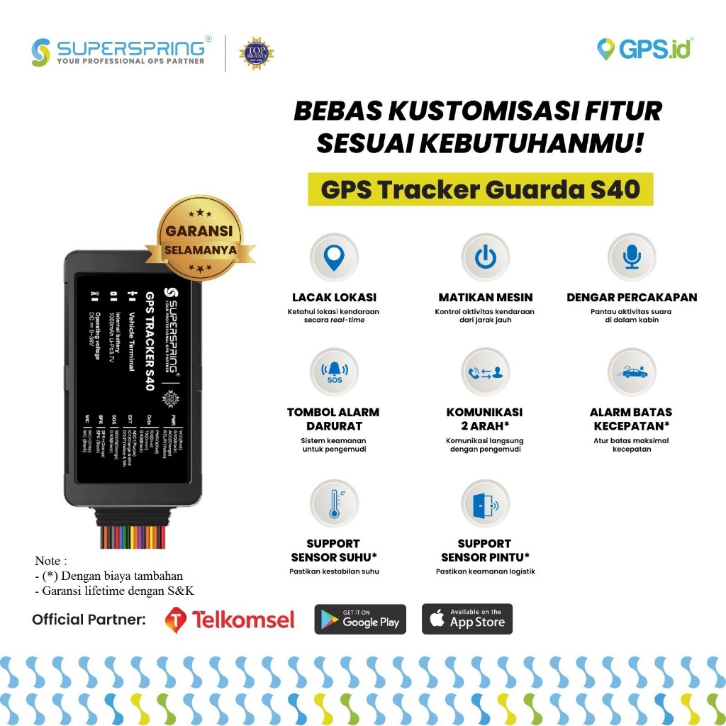 SUPERSPRING GPS TRACKER S40 / GPS KENDARAAN / GPS TRACKER / ALAT PELACAK