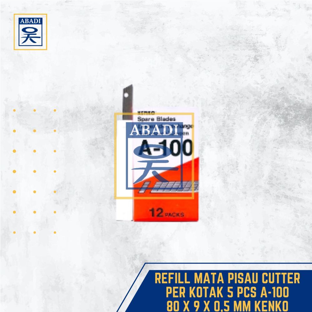 

REFILL MATA PISAU CUTTER PER KOTAK 5 PCS A-100 80 X 9 X 0,5 MM KENKO
