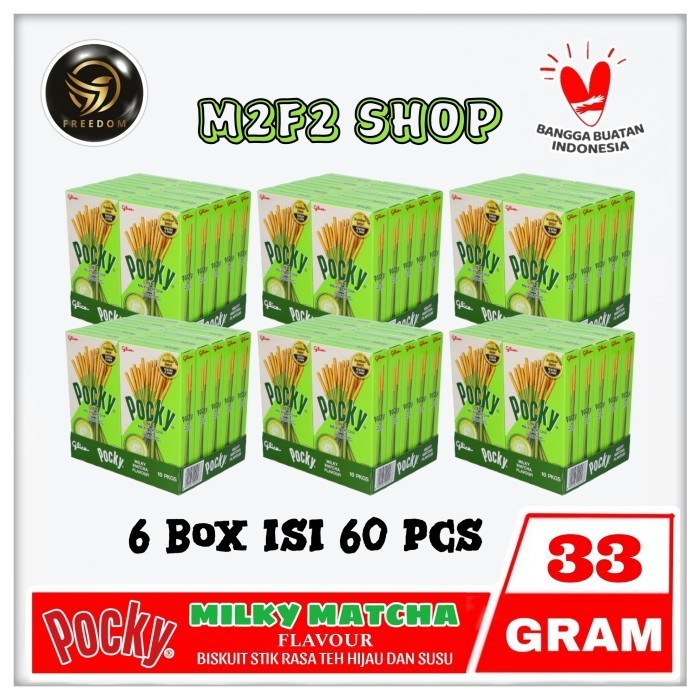 

Glico Pocky Milky Matcha Flavour | Biskuit Stik Teh Hijau & Susu - 33 gr (Kemasan 6 Box)