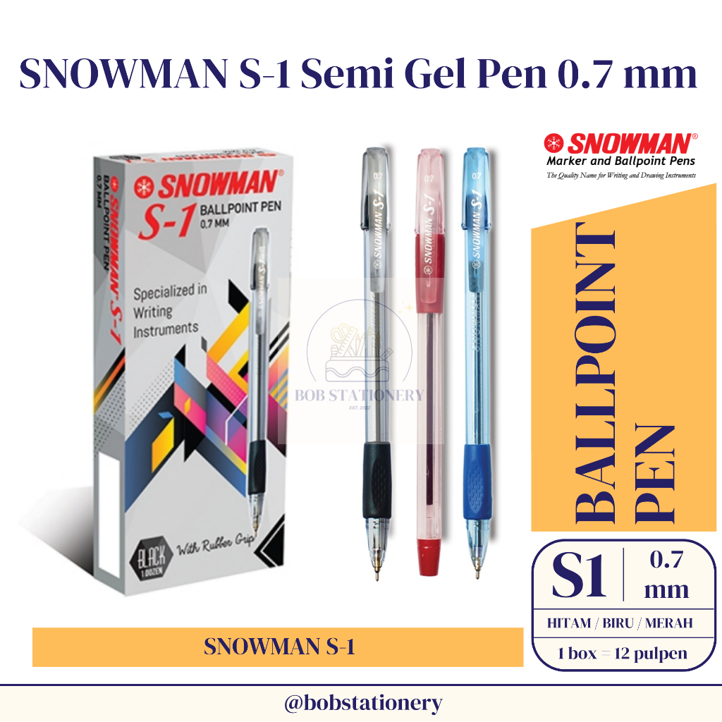 

SNOWMAN S-1 Semi Gel Ballpoint Pen 0.7 mm
