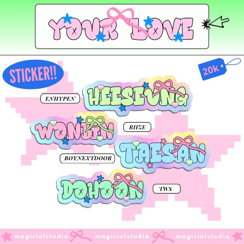 

sticker your love kpop stickies nama by magicial studio